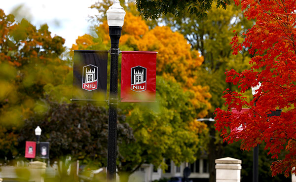 Students walking on campus